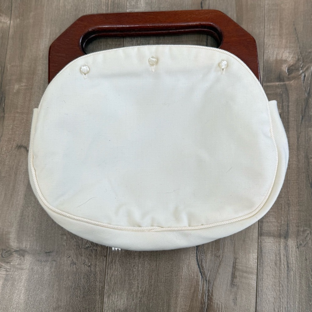 Vintage Bee Hive Baltimore Handbag Purse Wooden Handle Interchangeable 4 Covers - Picture 2 of 14